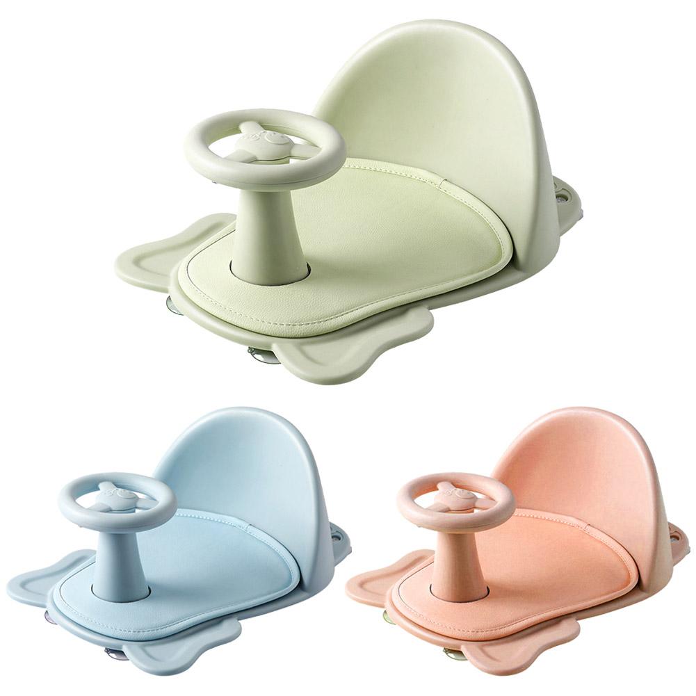 Silla de apoyo para el baño del bebé, asiento de bañera seguro antideslizante, taburete de ducha, volante, reposabrazos, respaldo, suministros de baño para niños