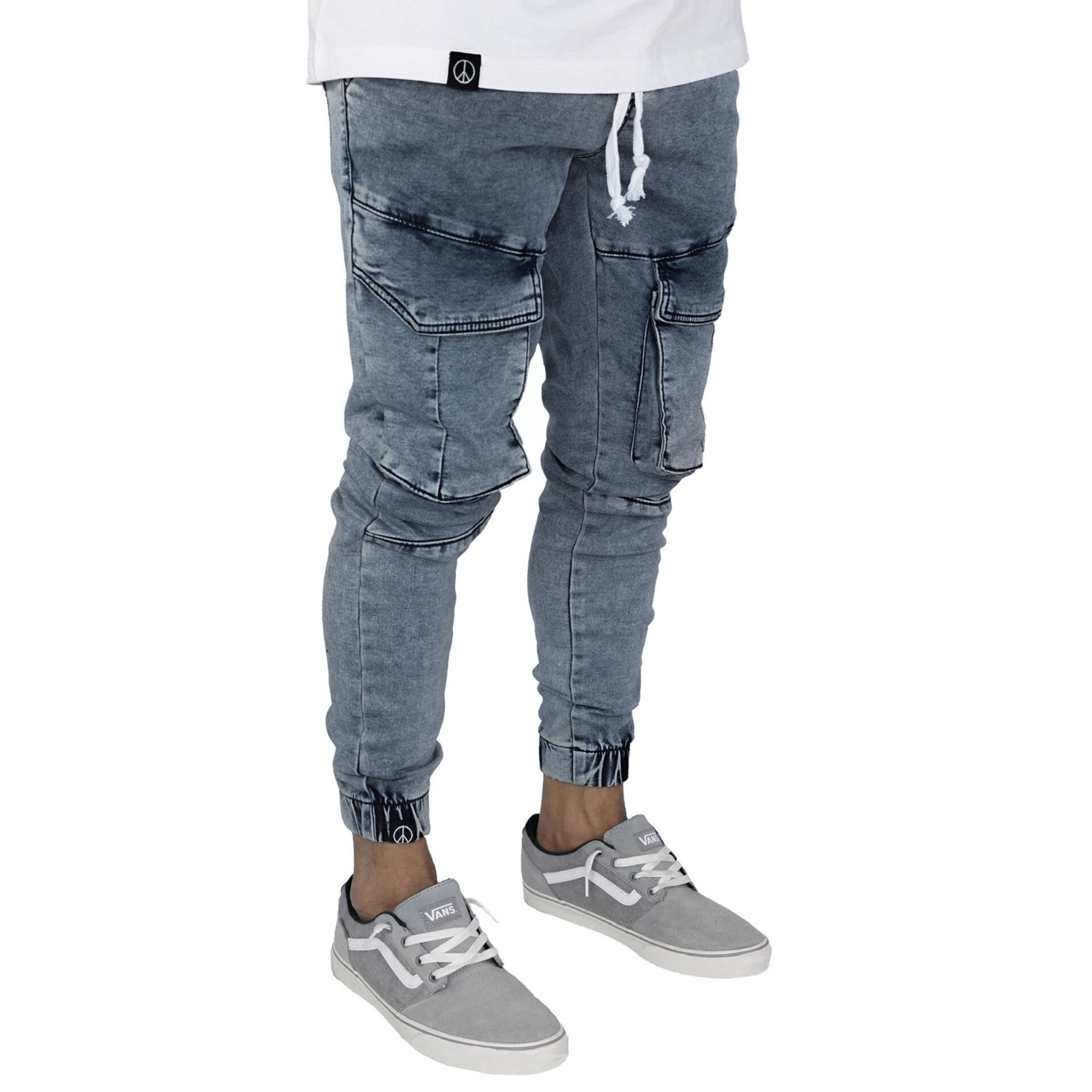 Herre jeans med sidelommer denim herre bukser slim fit jeans herre slim elastiske talje bukser calca motociclista