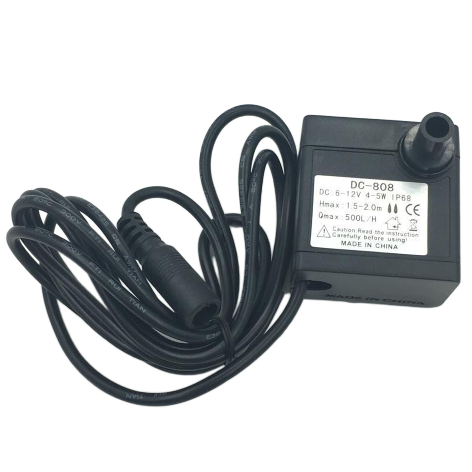 Submersible Pump 5W Ultra Quiet Fountain Water Pump, 500L/H, with 4.92ft High