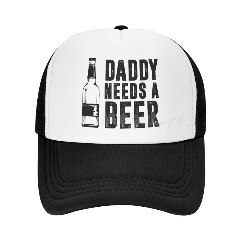 Daddy Behoeften Een Bier Trucker Hoed Grappig Bier Vader Vaderdag Hoeden: Black