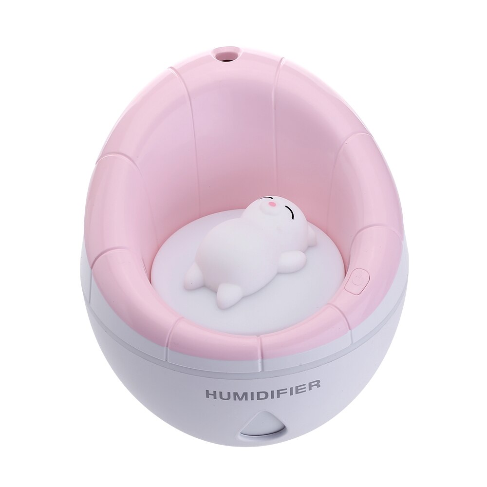 Bärbar 350ml ultraljudsled nattljus soffa aroma usb laddning luftfuktare luft eterisk olja arom diffusor renare atomizer: Rosa