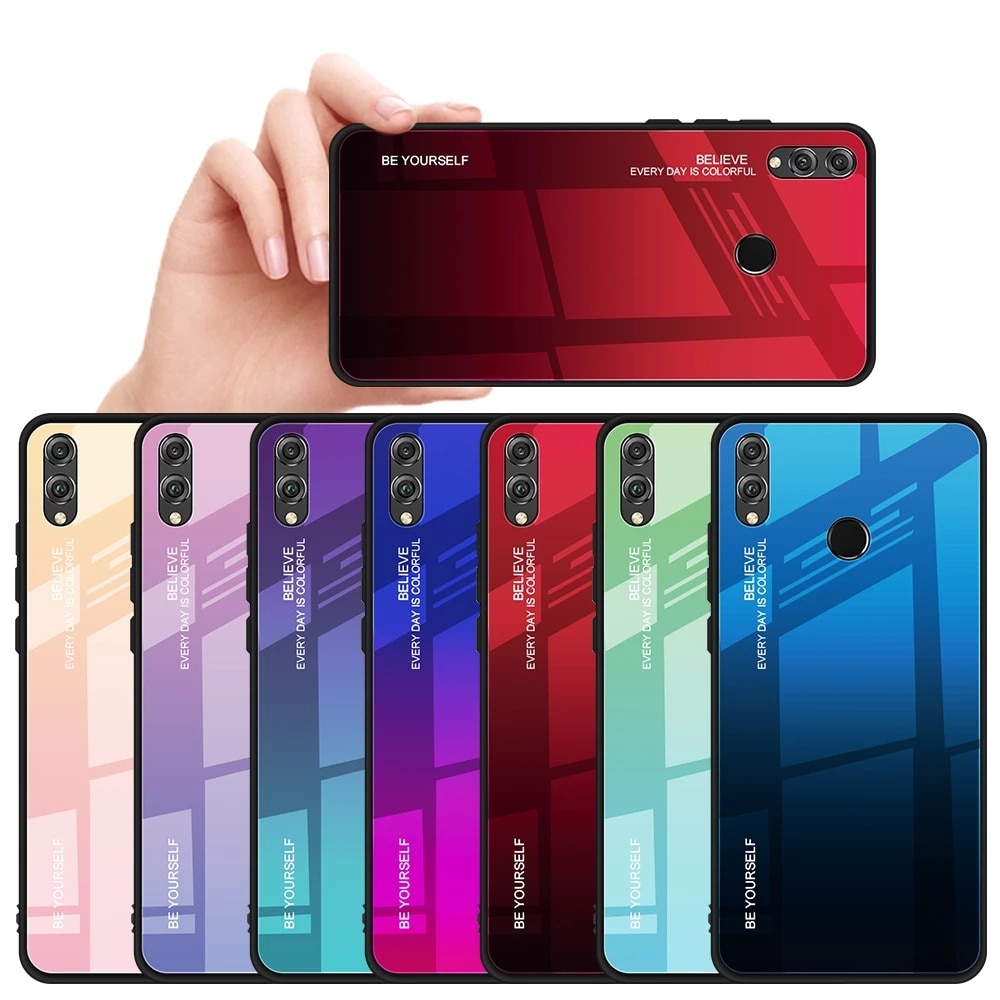 Custodia per telefono in vetro temperato colorato sfumato di lusso per Huawei Honor 8X Honor 8x X8 8X8 Max Pro Honor8 X Cover Case Shell