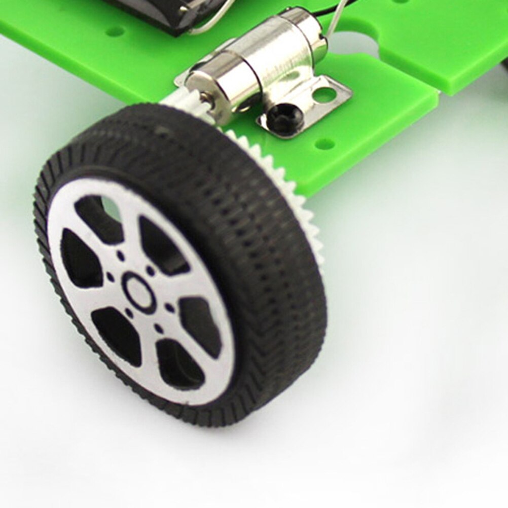 Grøn 1 stk mini soldrevet legetøj diy bilsæt børn pædagogisk gadget hobby sjovt legetøj