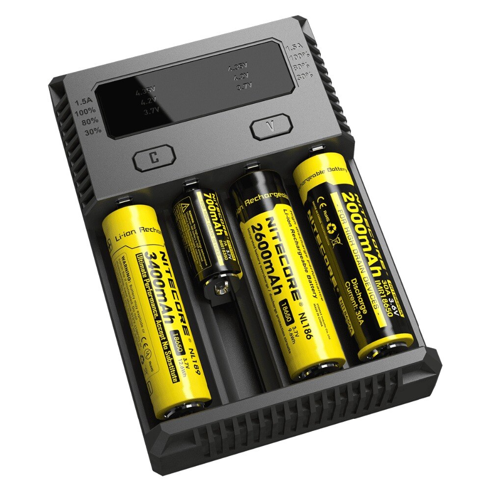 100% Original Nitecore i4 Intellicharger Universal Battery Charger I4 Intelligent charging Power For Li-ion/NiMH 18650/26650/AA