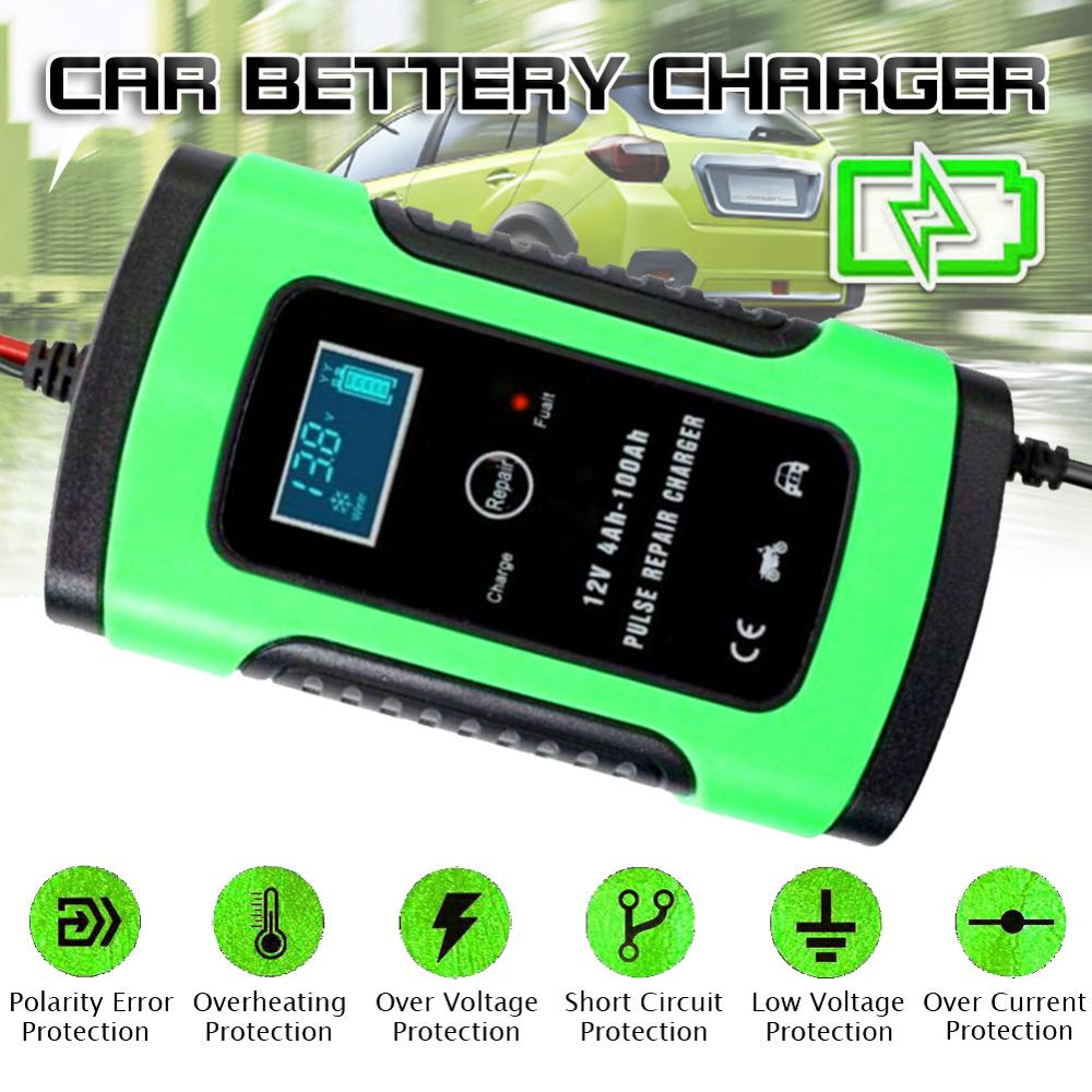 12V 6A Digital LCD Display Car Battery Charger Auto Jump Starter Power Bank Booster Maintainer Fast Charge gel and AGM