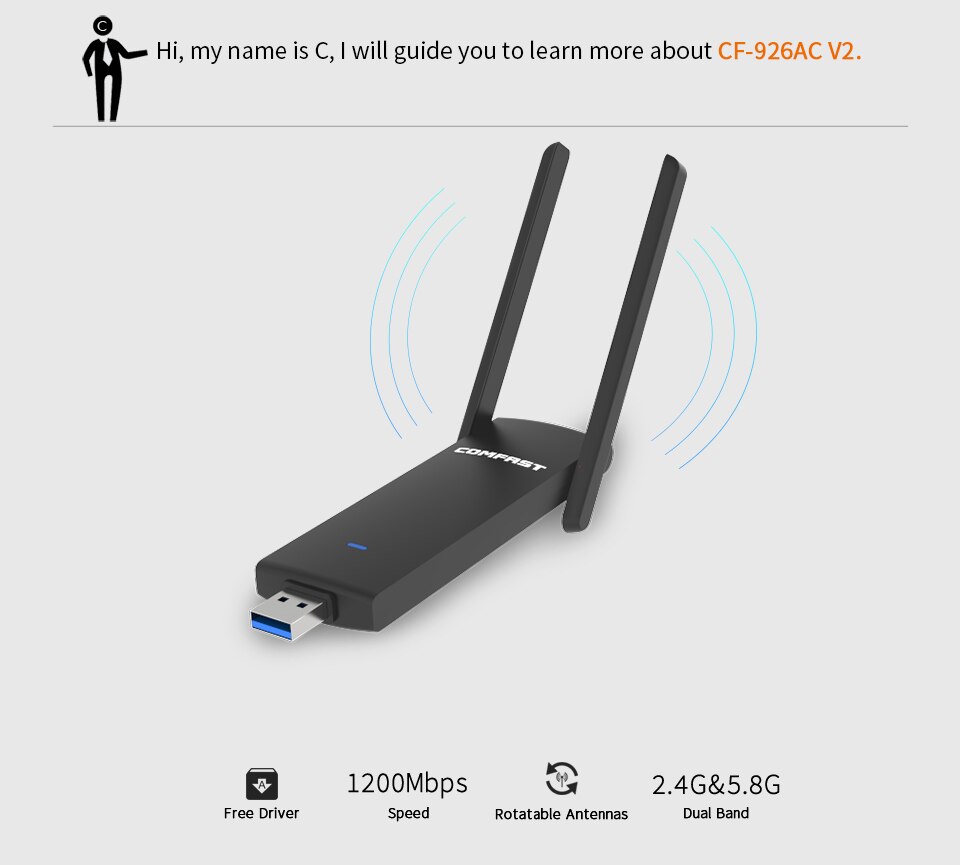 Comfast Dual Band 2.4G & 5G Ac Router Draadloze Signaal USB3.0 Wifi Speed Adapter Extender Wifi Externe Netwerk kaarten