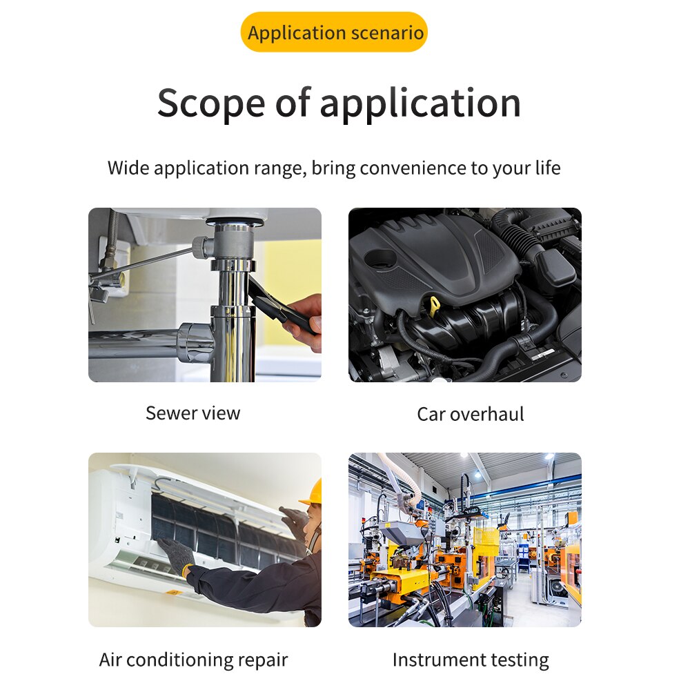 TISHRIC 8MM Wifi Endoscope Camera for Mobile Inspection Camera 1200P Endoscope for Cars/Smartphone/Android Borescope Camera