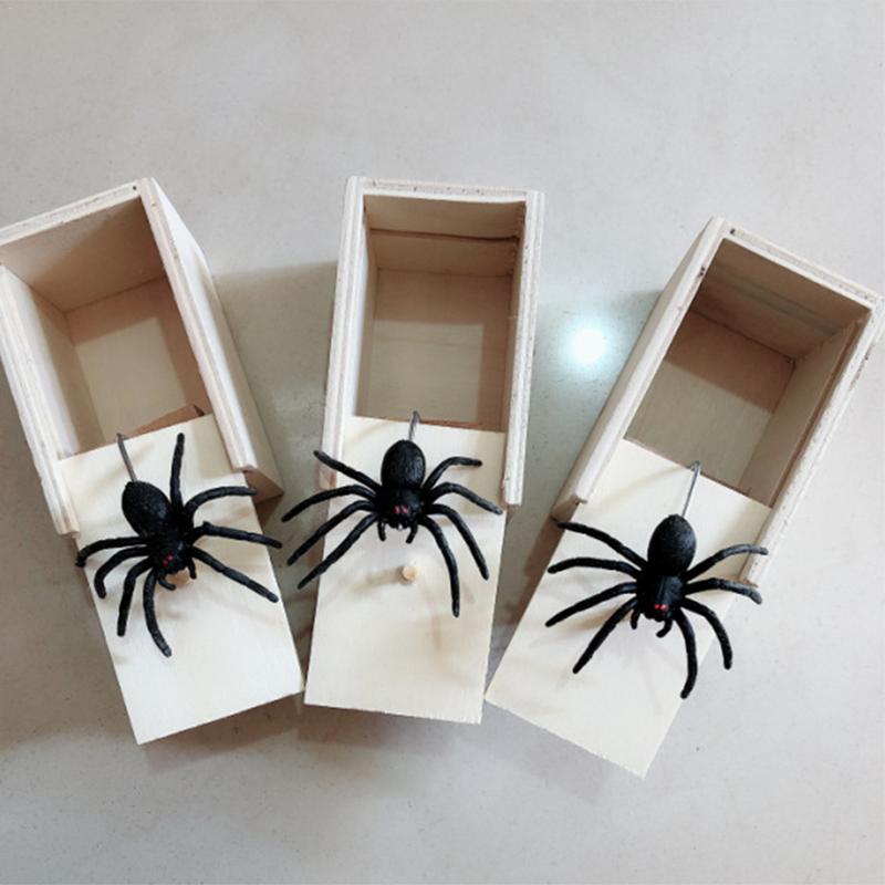 Scary Black Spider Tricky Wood Plastic Toy Safe And Healthy Plaything For Prank P4R