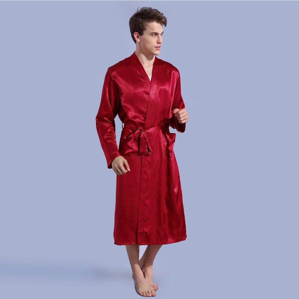 Kimono bordeaux pour hommes, peignoir, vêtements – Grandado