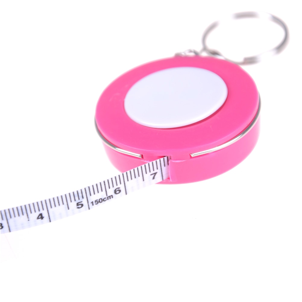 Mini Leuke Meetlint Met Sleutelhanger Plastic Draagbare 1.5M Intrekbare Heerser Centimeter/Inch Meetlint
