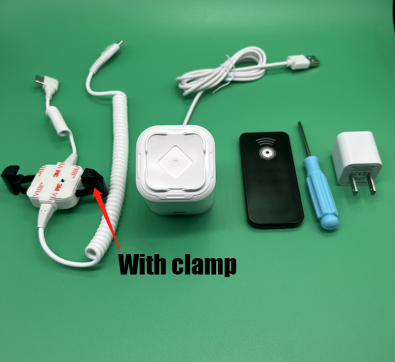 Mobile Phone Security Anti-Theft Device Display Stand Smartphone Secure Burglar Alarm System Plastic White Holder Show: black / UK Plug