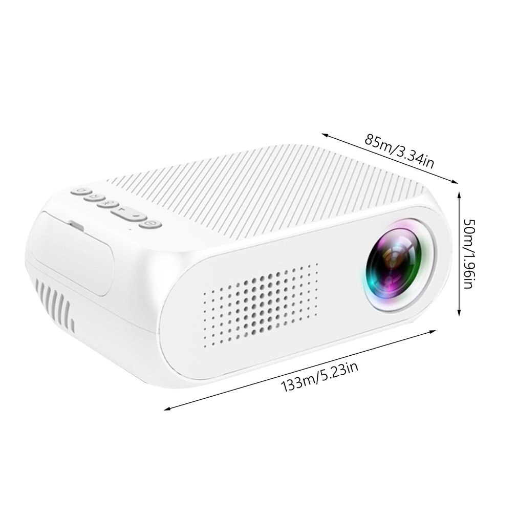 Yg320 hvide mini bærbare ledede projektorer usb hdmi hjemmebiograf projektor til mobiltelefon hjemmebiograf til eu-stik