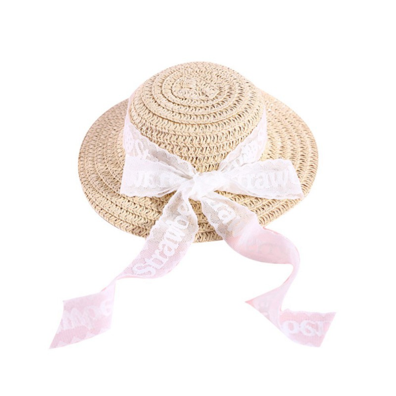Pets Straw Hat Handcrafted Adjustable Bowknot Summer Spring Cats Dogs Pets Cap Daily Decor Sunhat: H / M
