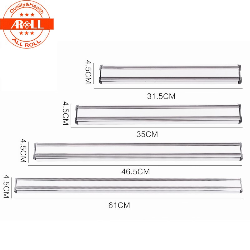 Rustfrit stål magnetisk væg knivholder hvile stativ til knive bar opbevaring blok spar plads magnet køkkenværktøj knivholder