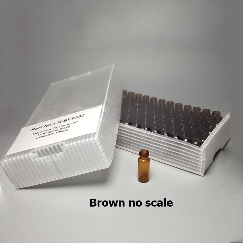 100 Stks/partij 1.5Ml/2Ml Schroef Liquid Chromatography Glas Sample Fles Hplc Autosampler Headspace Flesjes: brown B