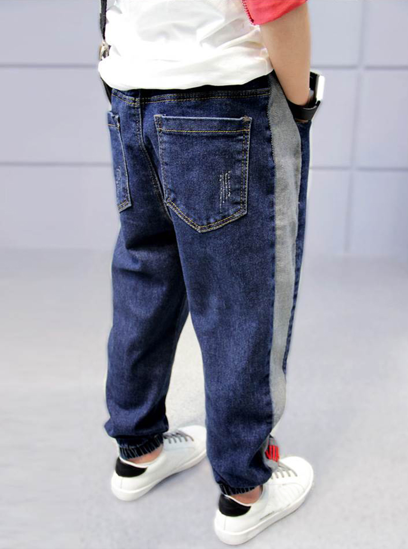 Diimuu børne jeans drenge afslappede denimbukser børn elastik wasit løse haremsbukser baby casual cowboybukser pasform 5-13y