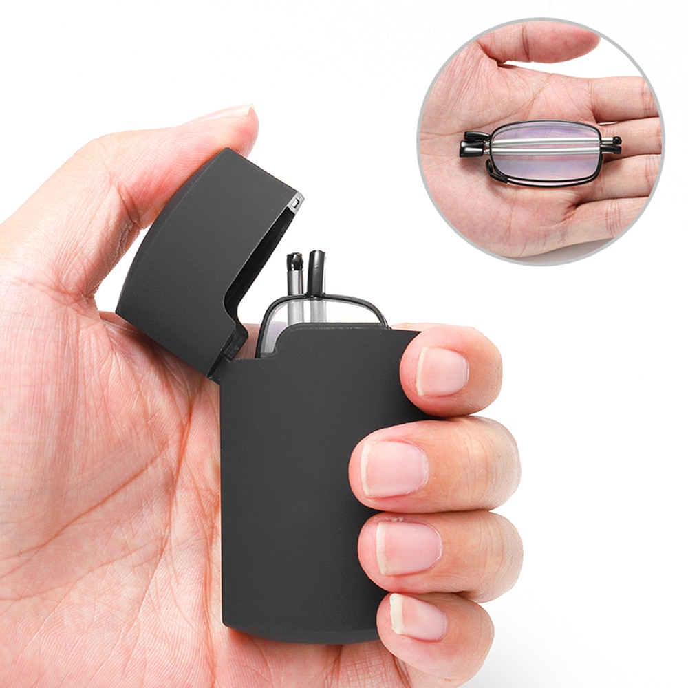 Leesbril opvouwbaar heren roestvrij staal magnetische doos presbyopische bril 1.00 1.50 2.00 2.50 3.00 3.50