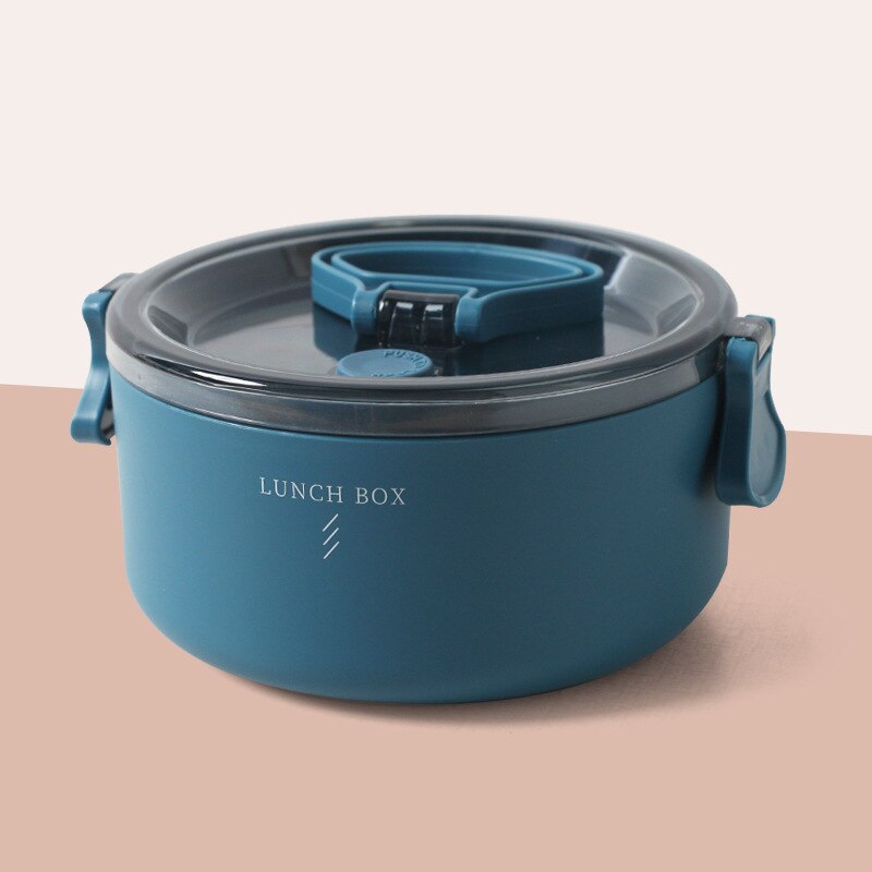 Japanse Stijl Magnetron Bento Box Dubbele Lagen Plastic Lunchbox Lekvrije Bento Lunchbox Voor Werk Student Voedsel container: Single-layer Blue