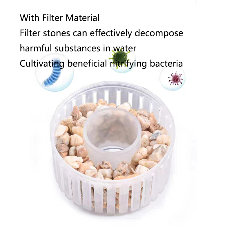 Taburete para excrementos de peces para acuario, filtro de succión para estiércol, recolector de pecera, esponjas bioquímicas con bolas multimedia, aumento de oxígeno