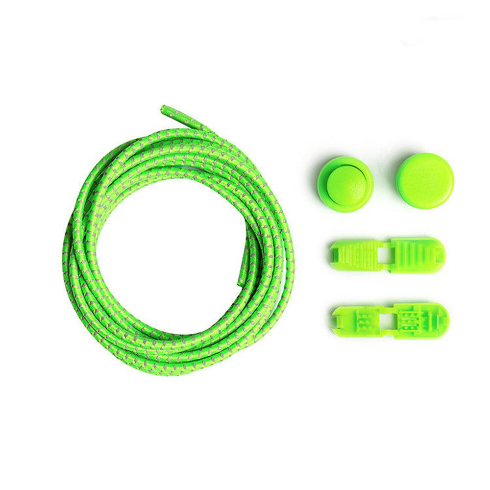 Cordones reflectantes a la para zapatillas deportivas, Cordones elásticos de 3mm,: fluorescent green