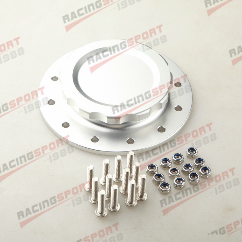 7618A Billet Aluminum Fuel Cell Cap Assembly for RCI Fuel Cells OD: 4" Black/SILVER: SILVER