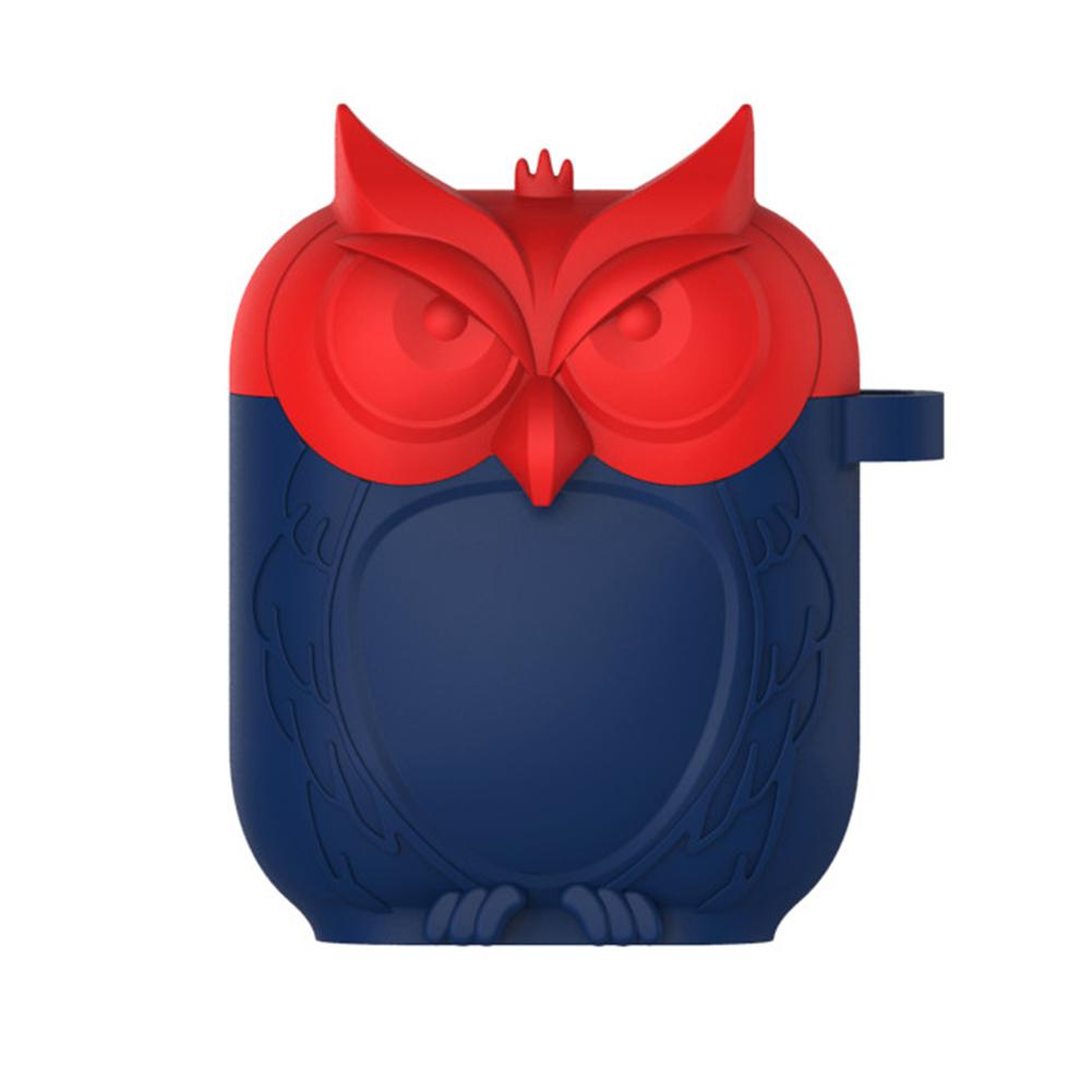 Groupe Vertical Vertical pour Apple AirPod Chic Unique hibou forme Gel de silice écouteur étui de protection couverture r29: red and blue
