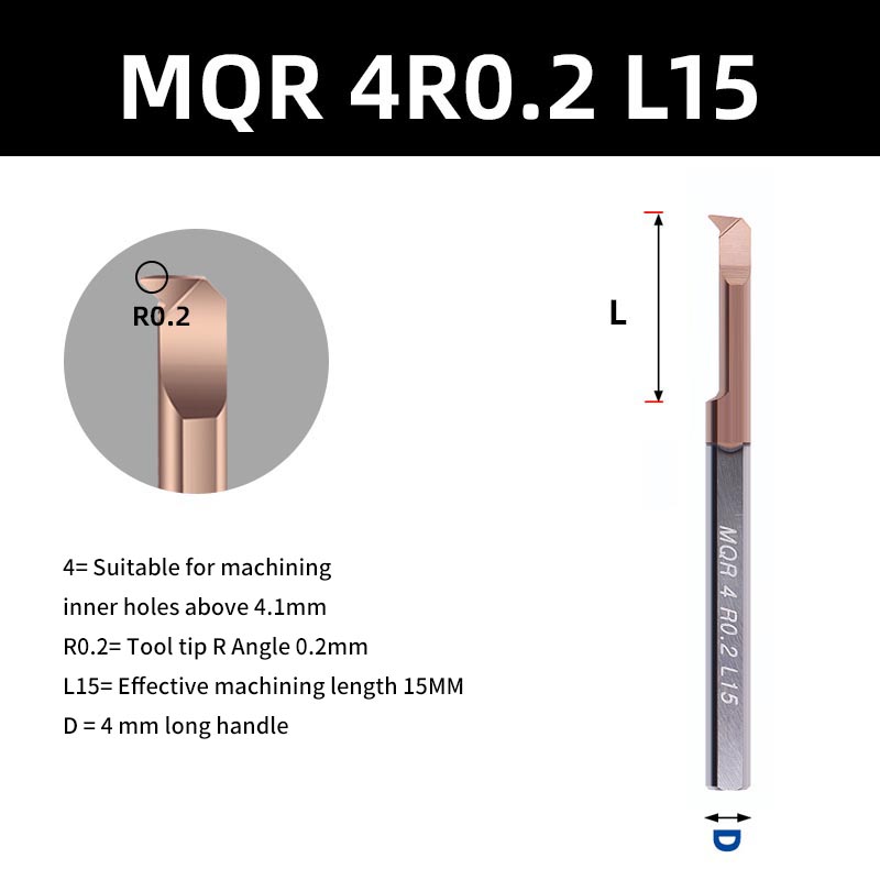 KaKarot MQR cortador de perforación para taladrado carburo recubierto Mini herramienta de torneado de torno interno copia de aleación de acero de tungsteno de agujero pequeño: 5,5 mm