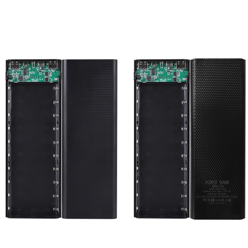 Dual USB LCD Power Bank Shell 10x18650 Battery Case Charger Box Accessories Portable External Box Powerbank Protector