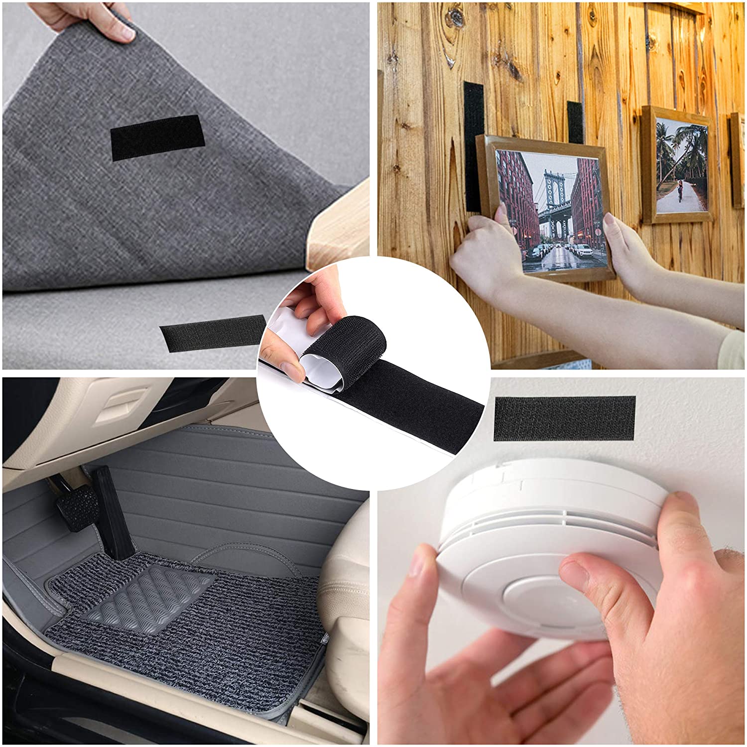 30 Black Double-sided Magic Adhesive Pads Strong Adhesive Pads for Heavy-duty Adhesive Installation Tapes for Wall Floor Doors