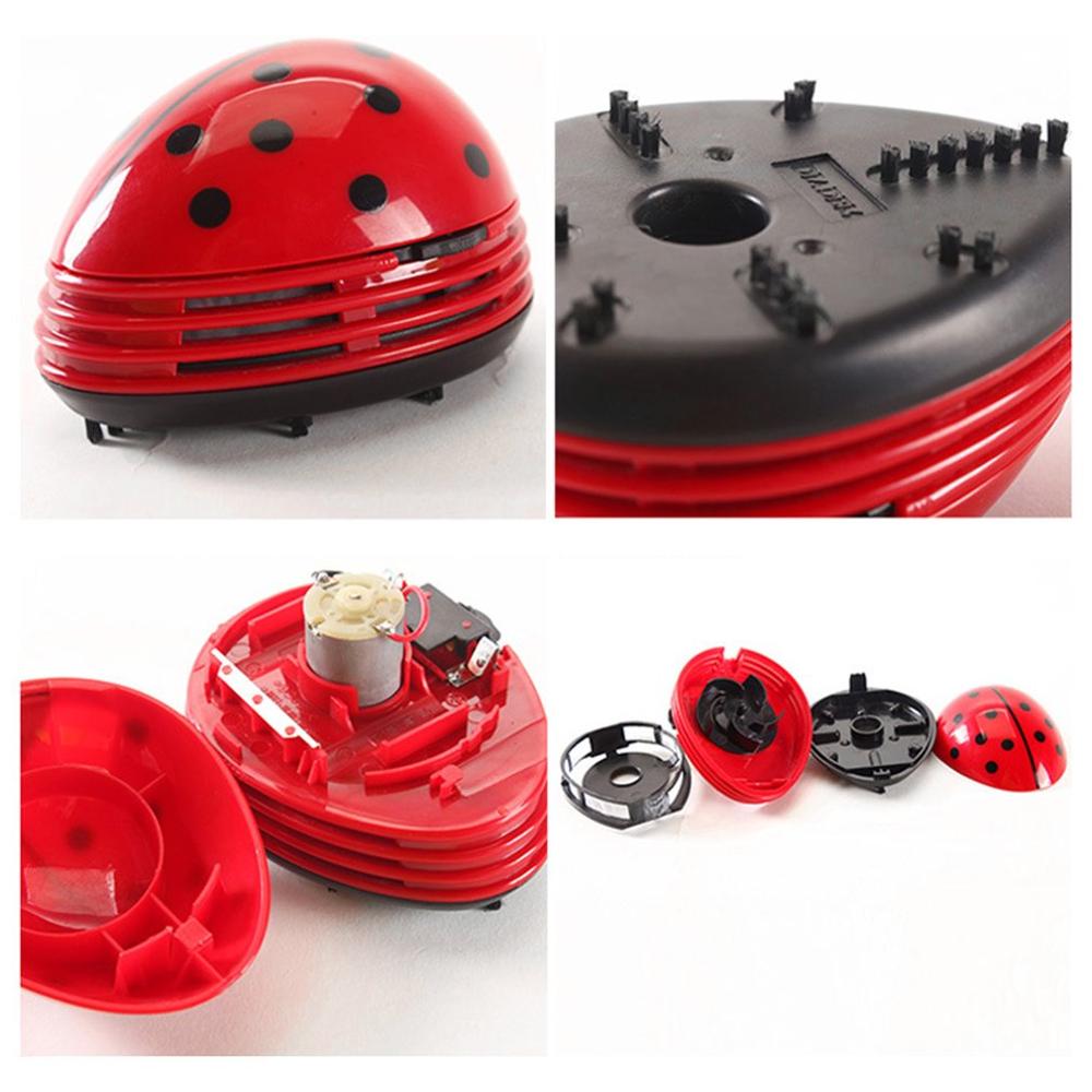 Dust Collector Strong Suction Cleaner Mini Size Lovely Cartoon Ladybug Shape Desktop Vacuum Cleaner Home Office Keyboard