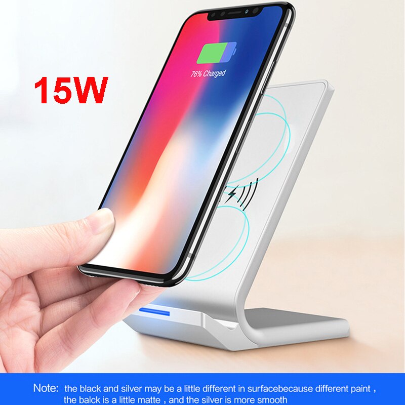 15W Wireless Charging Stand Houder Qi Inductie Oplader Voor Samsung S20 S10 Note 9 8 Voor Iphone 12 11 pro X Xs Max Xr