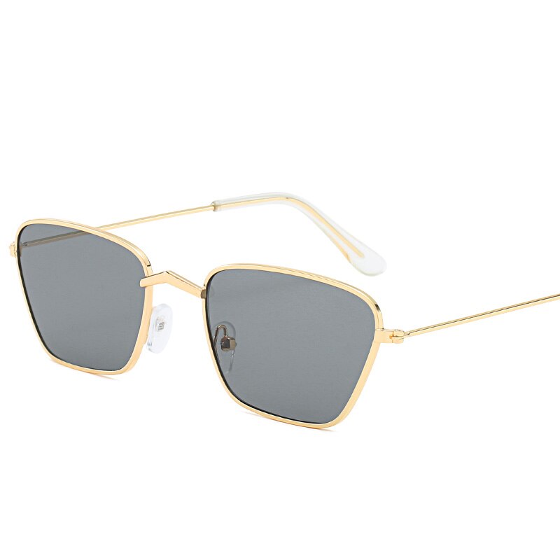 Kvinder metal vandring solbriller mænd retro små firkantede solbriller kvindelige briller stel skærme kørebrille  uv400: 12- bls 350-c2
