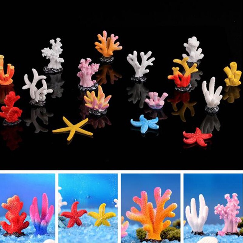 1PC Bunte Harz Aquarium Korallen Stein Landschaft Ornament Zubehör Künstliche Korallenriff Dekoration Fisch Tank