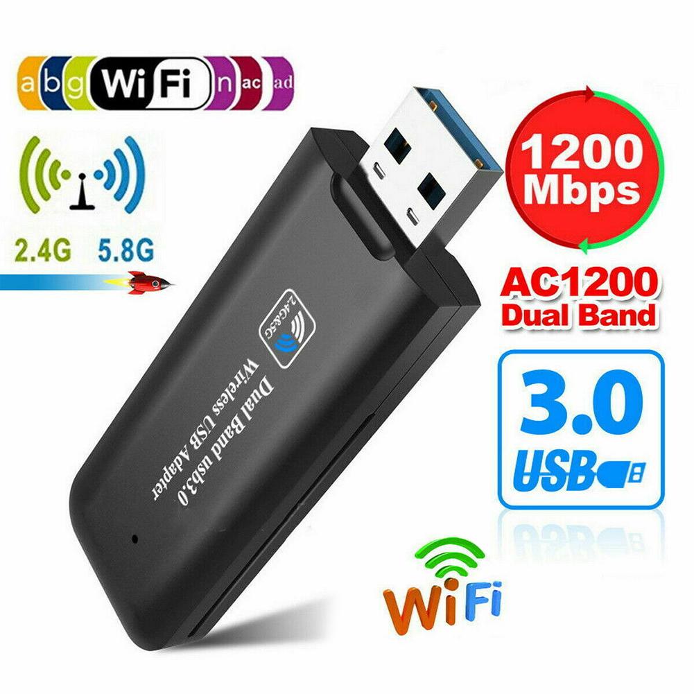 2,4G/5,8G 1200Mbps Dual Band USB 3,0 Wireless Networking Karte WiFi Adapter für PC Wireless WiFi 802,11 ac