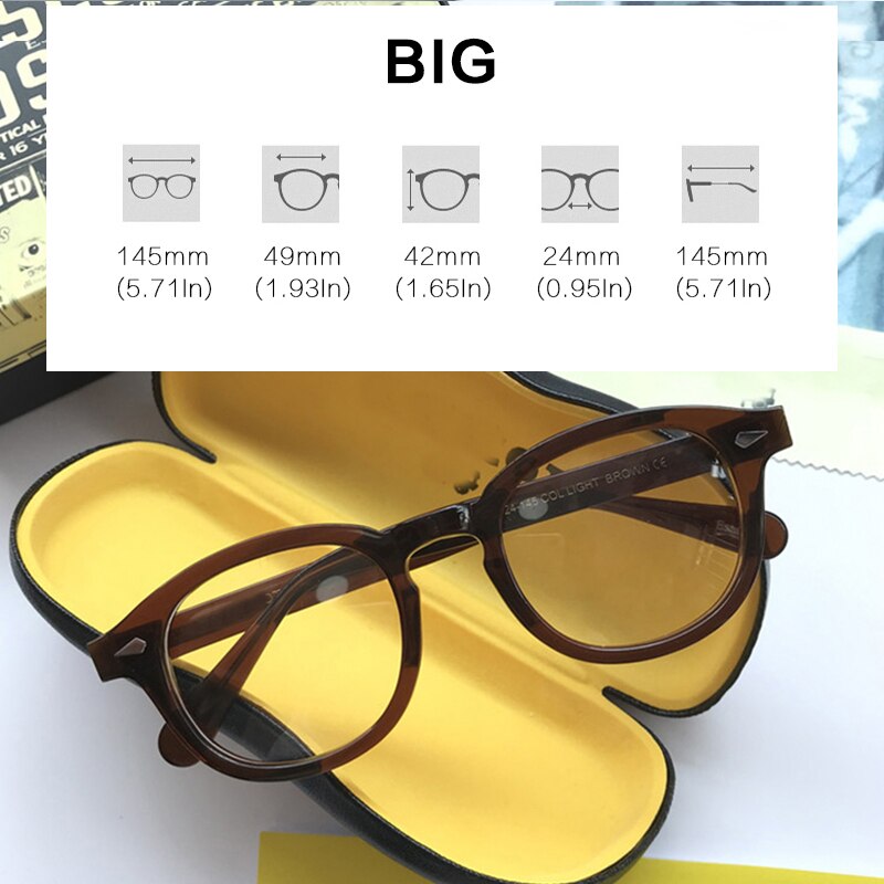 Luxe Johnny Depp Acetaat Brilmontuur Mannen Vrouwen Vintage Bril Optische Recept Bijziendheid Brillen Frame Brillen: 11
