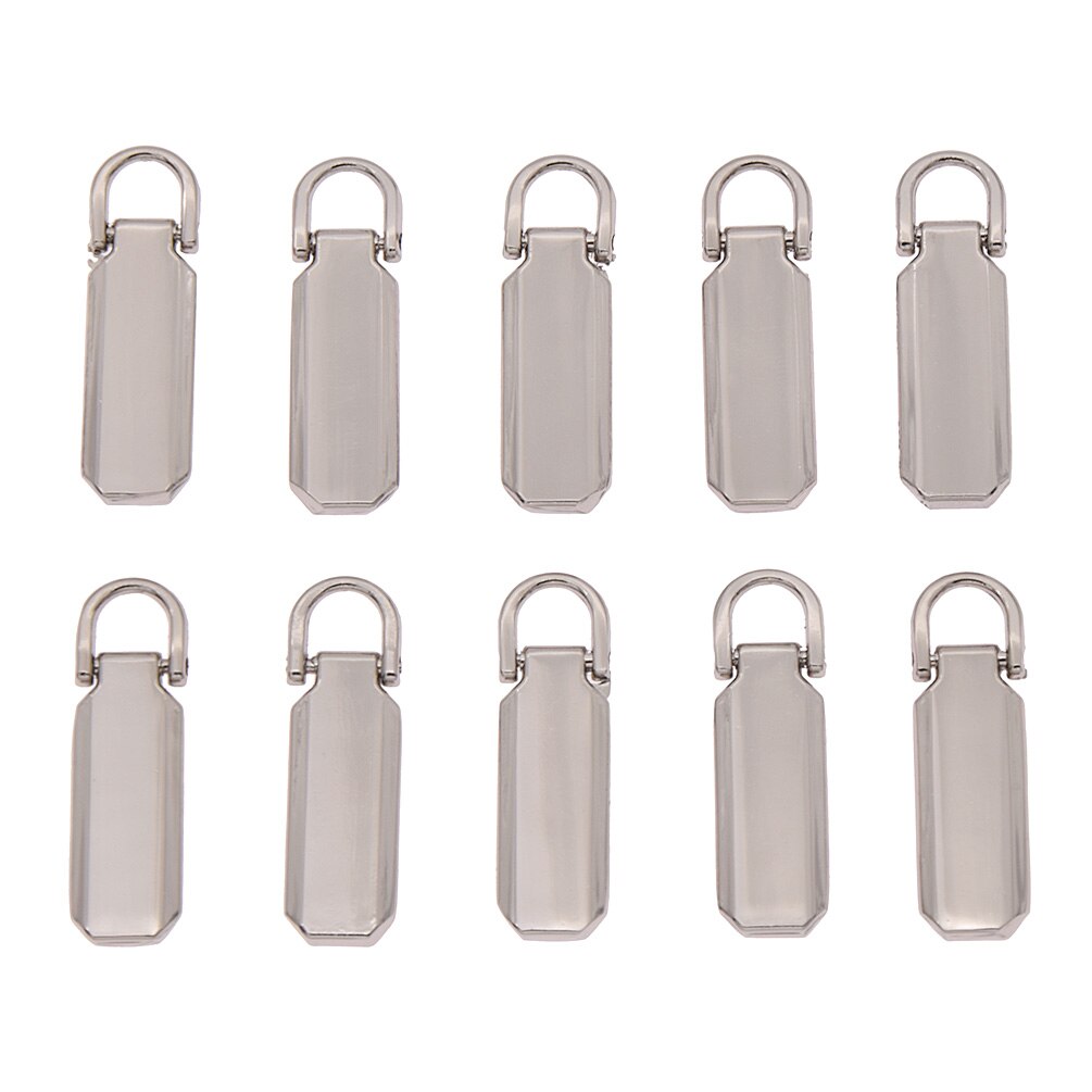 Tirettes de fermeture éclair en métal 10 pièces | Détachables 3 #5 # pour curseurs, Kits de réparation de la tête, tirette, languette, bricolage, accessoires de couture: Steel color / size5
