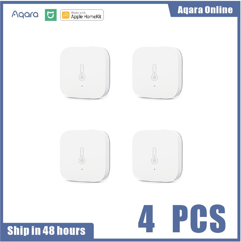 Aqara Smart Temperature Humidity Sensor Air Pressure Wireless Aqara Sensor Remote Control ZigBee Wifi Connection For Xiaomi Home: 4 pcs