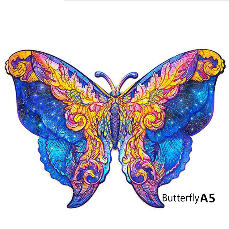 Puzzles en bois pour adultes forme Unique pièces de Puzzle enfants bricolage en bois meilleur pour les enfants meilleur de noël Puzzle: Butterfly A5