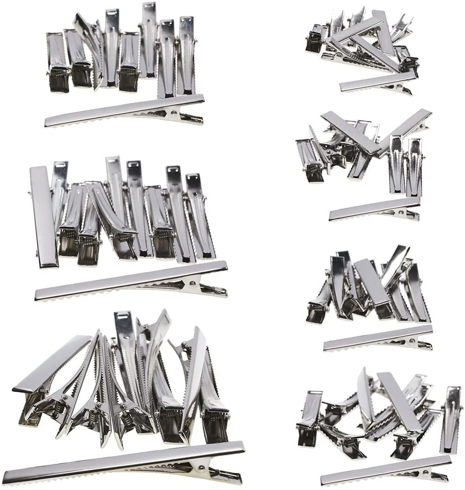 50pcs/pack 28/35/40/45/55/75mm Metal Alligator Hair Clips Bow Teethed Barrette Crocodile Clamp For DIY Hair Accessories