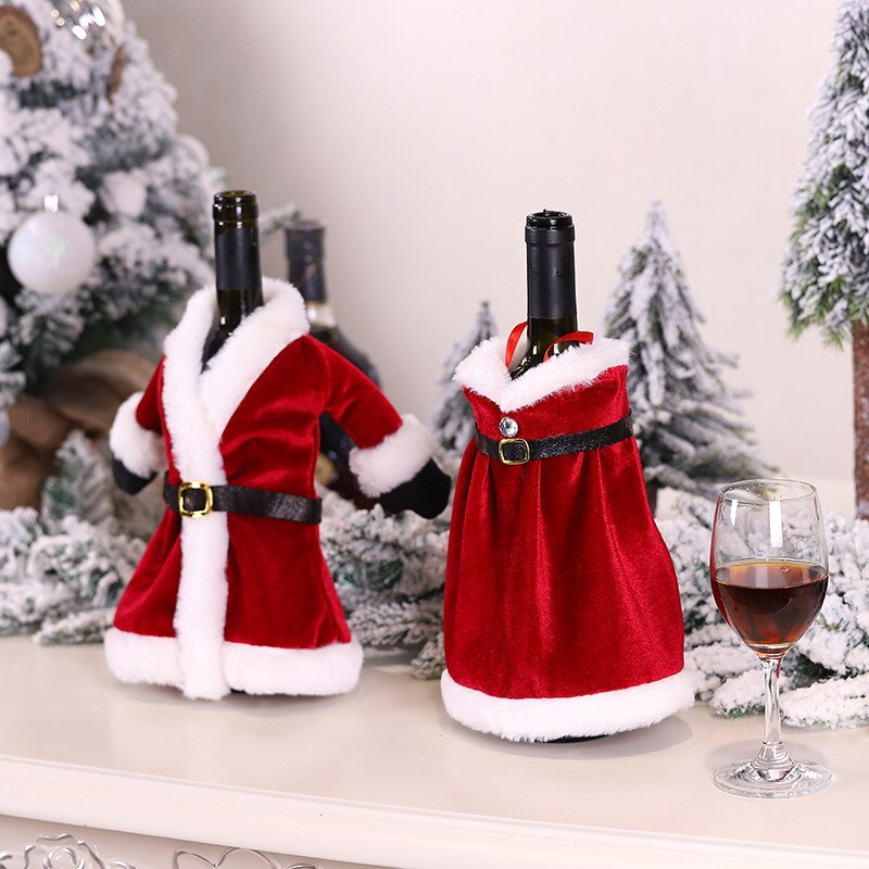 1 pieza tapones para botellas de vino tinto de Navidad Santa Claus abrigo estilo champán cubierta para Navidad en casa cena Mesa Decoración