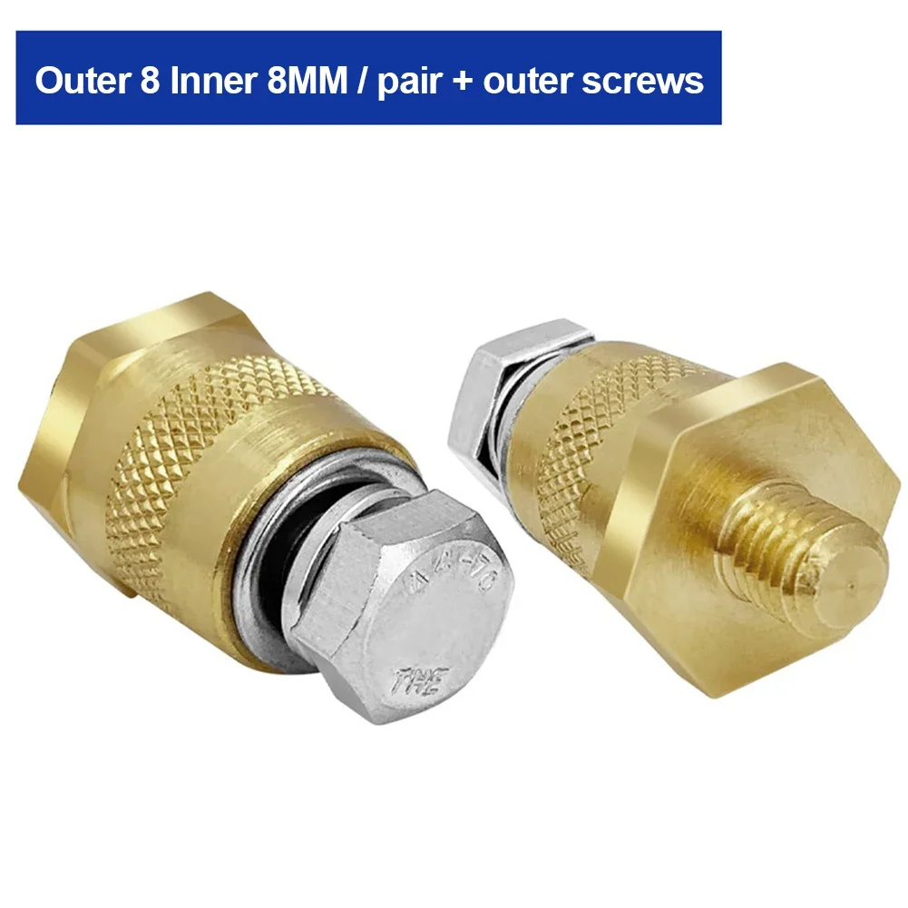 1 Pair M8 Battery Terminal Bolt Battery Terminal Connectors Car Battery Connection Terminals with Stainless Screws: Red