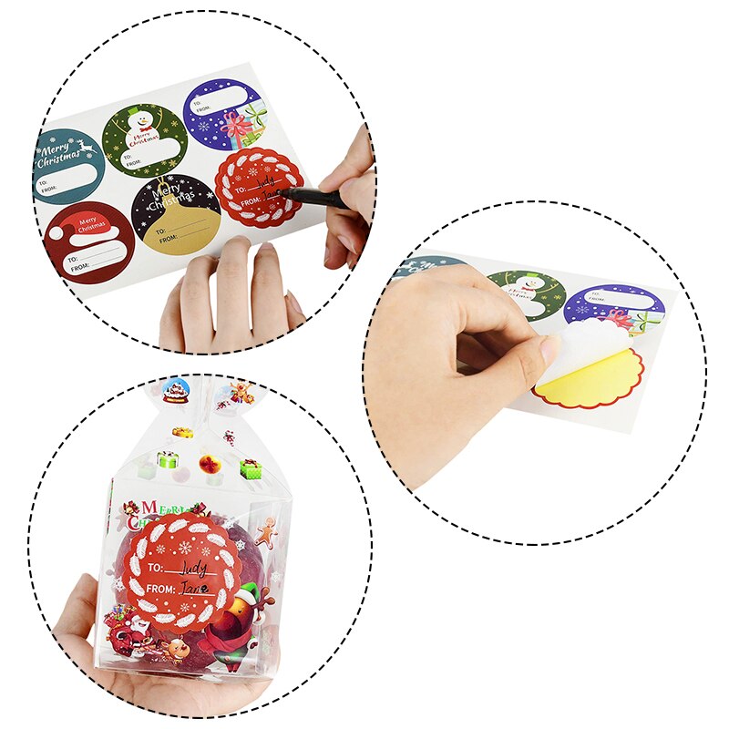 5sheet/lot Merry Chrismtas Adhesive Label Sticker Christmas Name Stickers DIY Sealing Sticker Name Tag Navidad