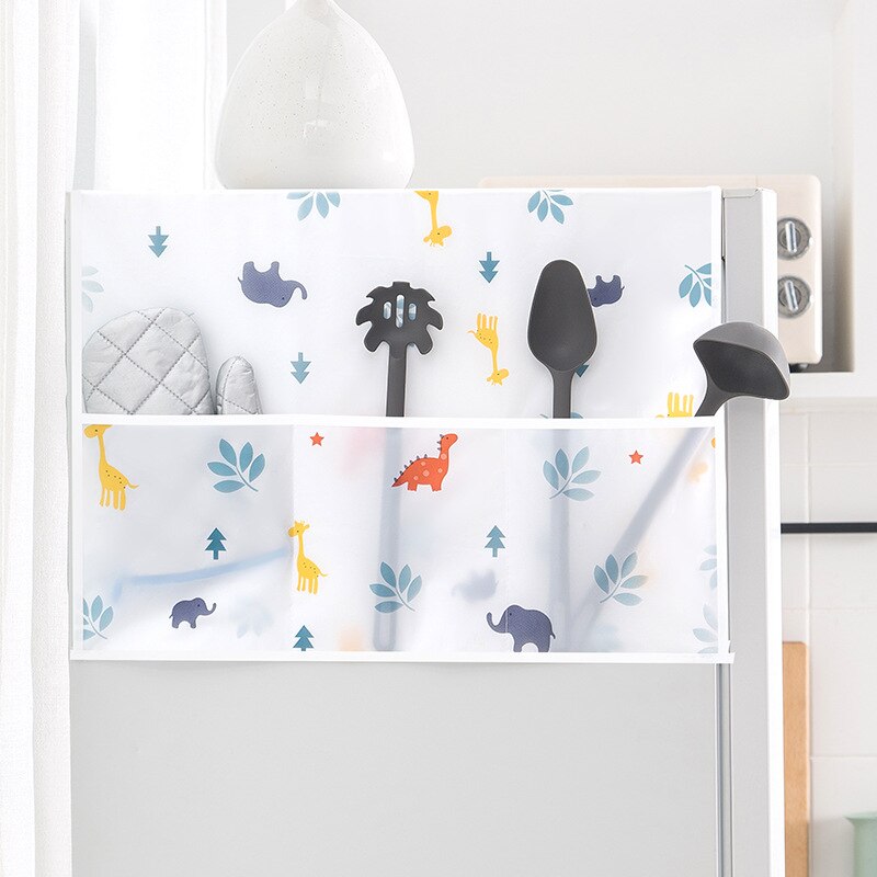 Printed Cotton Washing Machine Cover Multipurpose Household Refrigerator Pocket Dust Proof Cover Home Textile Dust Cloth