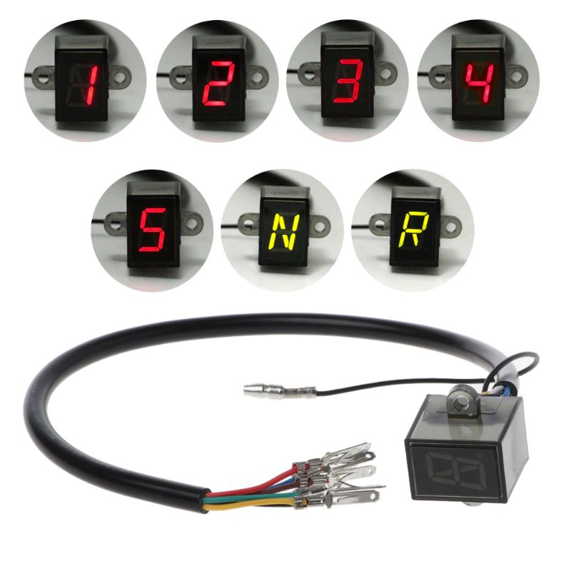 Motorcycle Gear Indicator 6-Speed Digital Display Off-Road Motocross Light General Application Neutral Motor Spare Parts