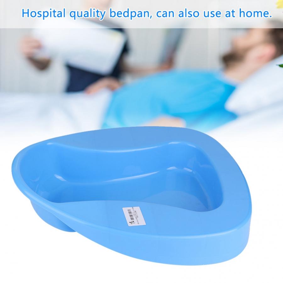 Washable Firm Thick Plastic Stable Bedpan Heavy Duty Smooth Bed Commode for Bed-Bound Patient and Elderly Disabled People