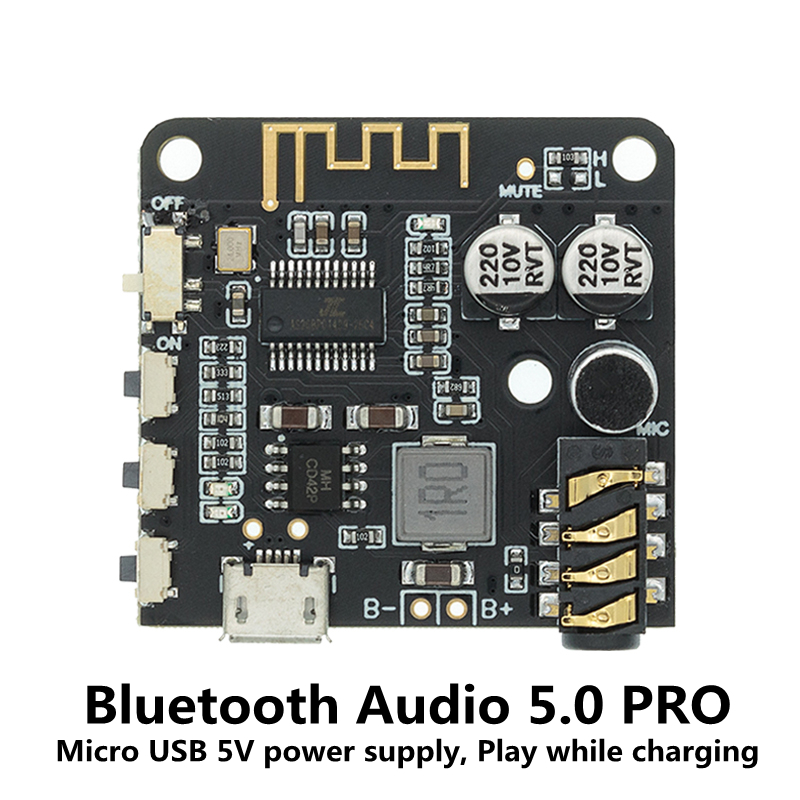 DIY Bluetooth Audio Receiver Board Bluetooth 4.0 4.1 4.2 5.0 MP3 Verlustfreie Decoder Board Wireless Stereo Musik Modul 3,7-5V: Blau