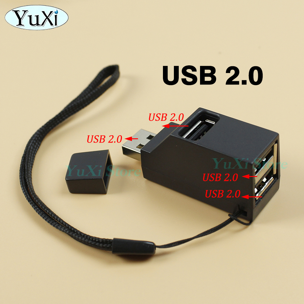 USB HUB-poort USB 3.0 Adapter Extender Mini Splitter Box 1 tot 3 poorten Hoge snelheid USB 2.0 voor laptop PC Schijfkaartconnector: orange