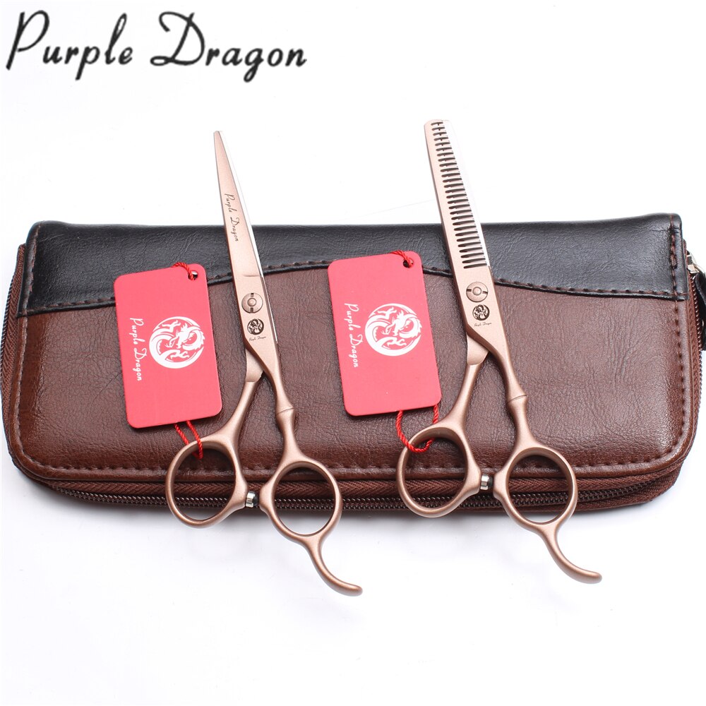 5.5" 16cm JP 440C Purple Dragon Rose Gold Hairdressing Scissors Thinning Shears Normal Scissors Hair Scissors Z9030