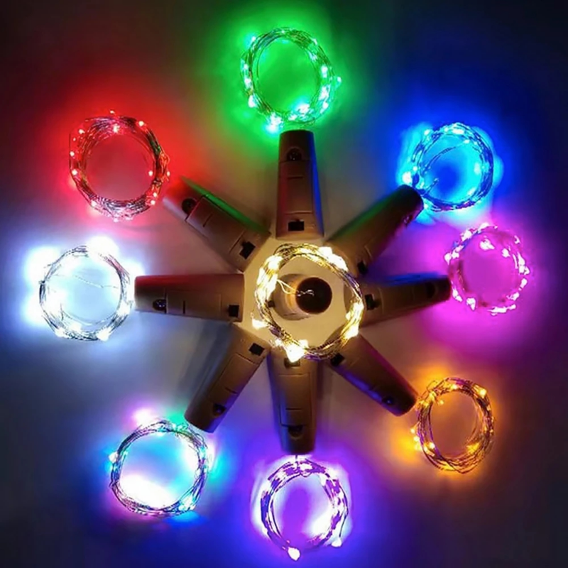 Luces LED para botellas de vino con corcho, 1/2/3M, luces de corcho, miniluces de hadas para botellas de licor, manualidades, decoración para fiestas y bodas
