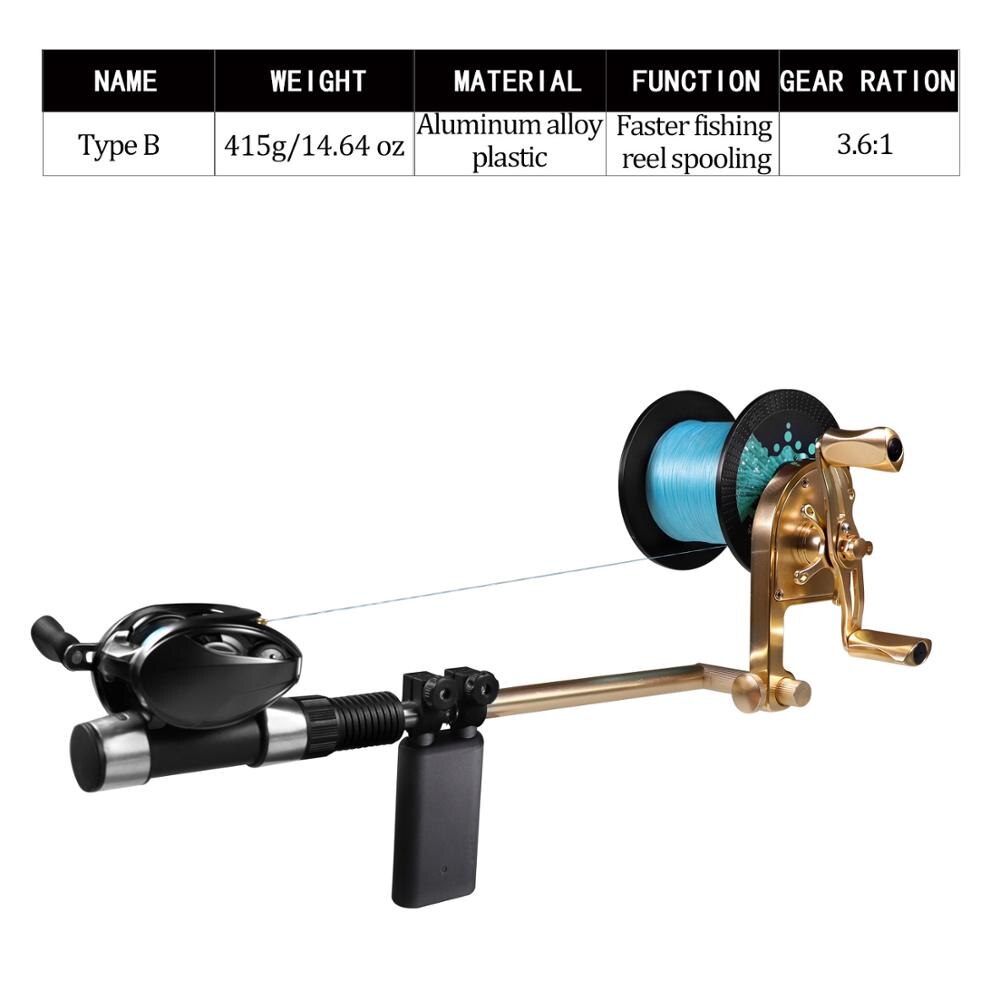 Enrollador de línea de Pesca manual carrete de línea Spooler Sistema de bobinado de bobina aparejo herramientas Pesca mar accesorios de Pesca de carpa: Type B